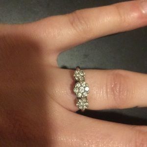 14k white gold diamond ring.